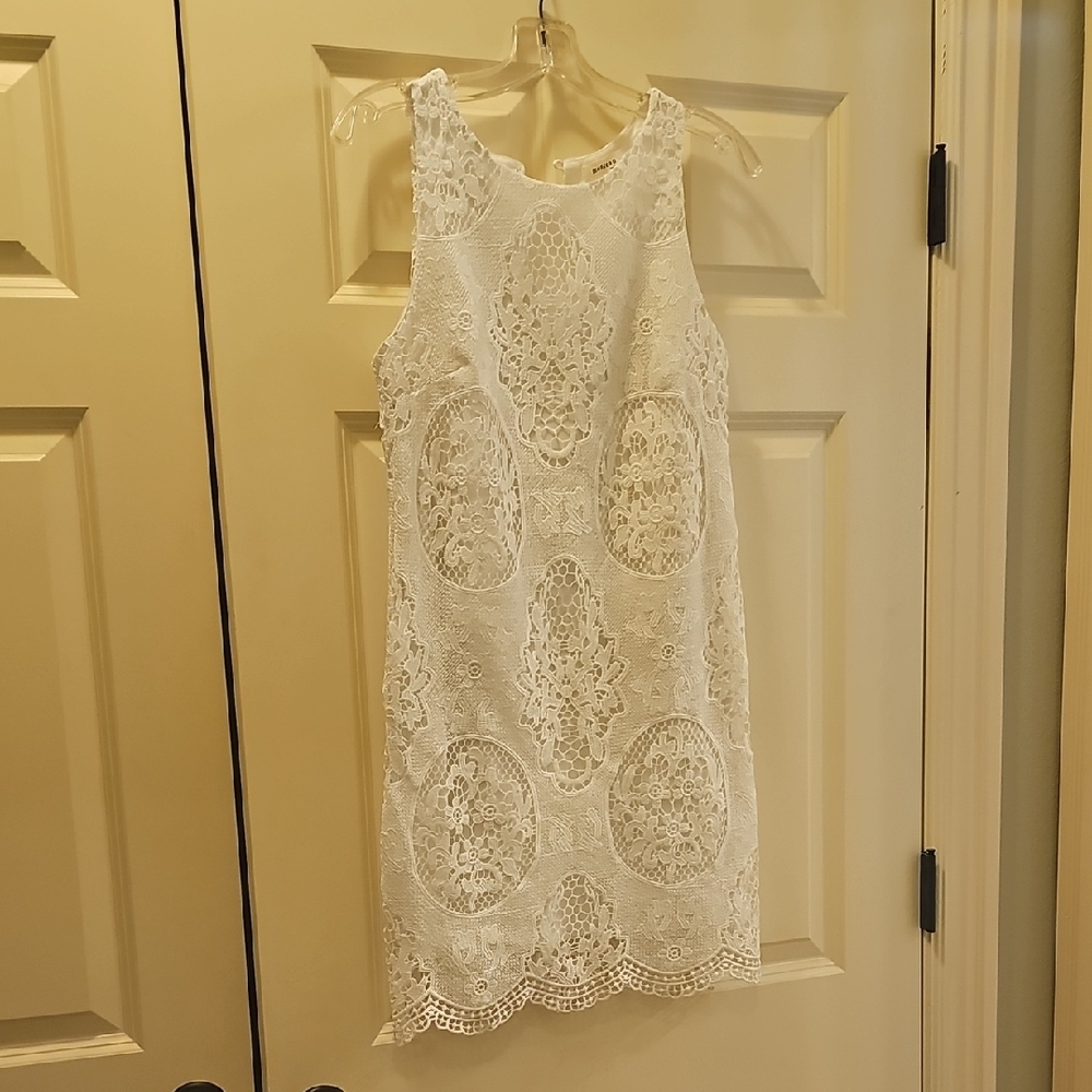 Monteau White Lace Mini Dress
